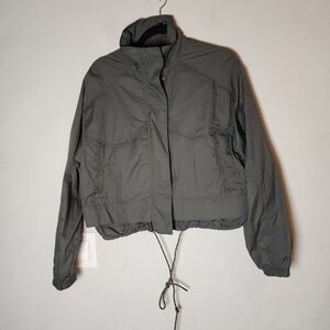 Athleta Canopy Parachute Short Nylon Jacket Olive Green Size Small Relaxed